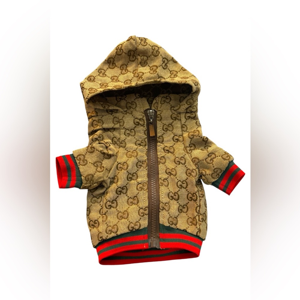 Monogram Brown and Tan Winter Dog Jacket